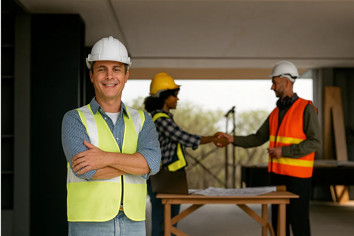 Professional contractors at work